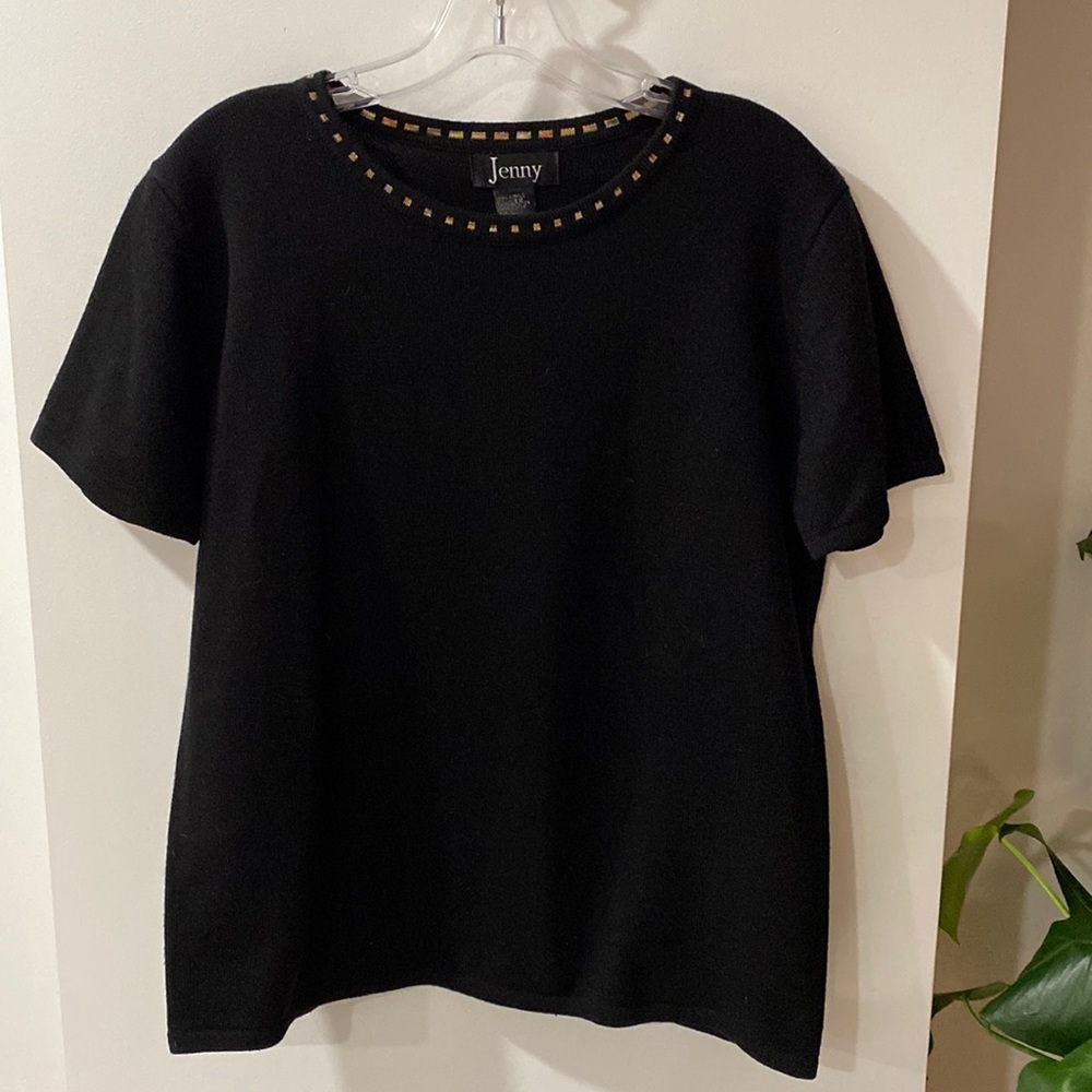 HENNY vintage shirt sleeve office sweater L black